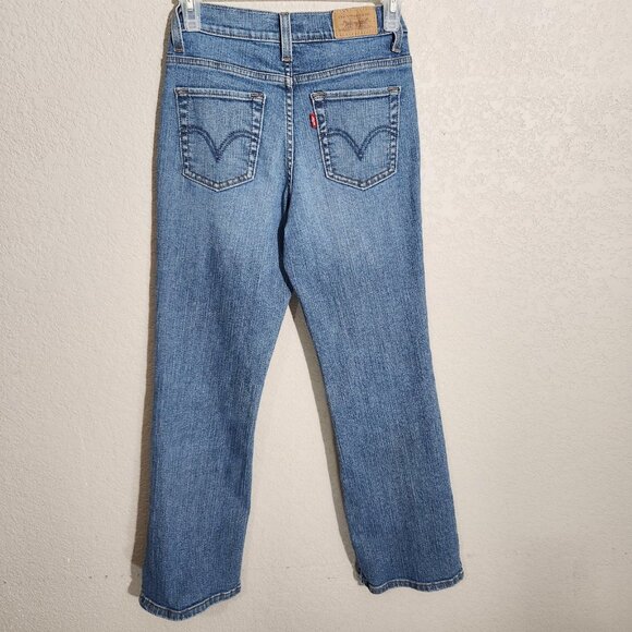 Levis 512 Jeans Womens 4 Petite Medium Blue Perfectly Slimming Bootcut Denim - Picture 5 of 15